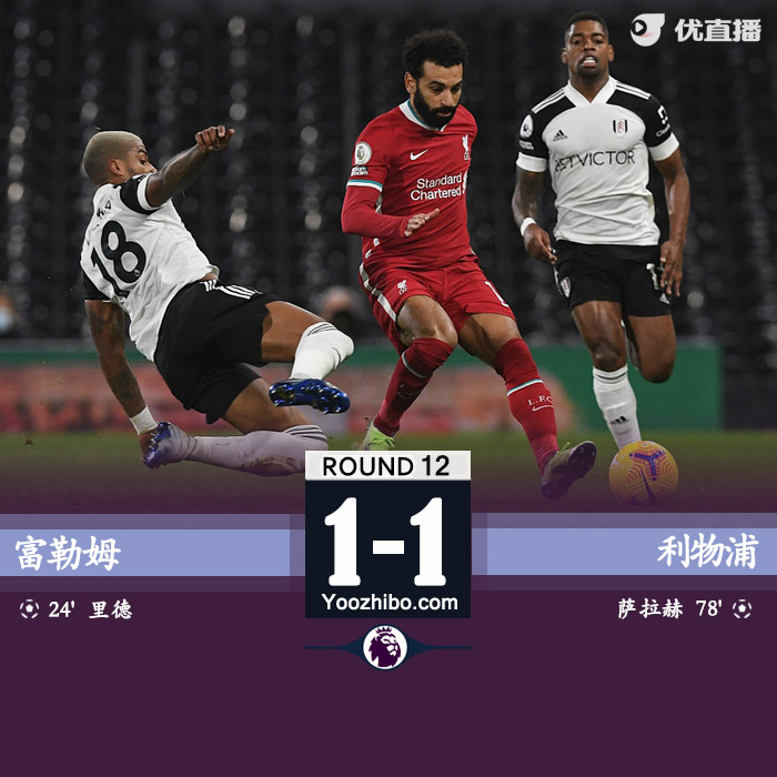 <a href=/zuqiubisa/liverpool/ target=_blank class=infotextkey>利物浦</a>1-1富勒姆