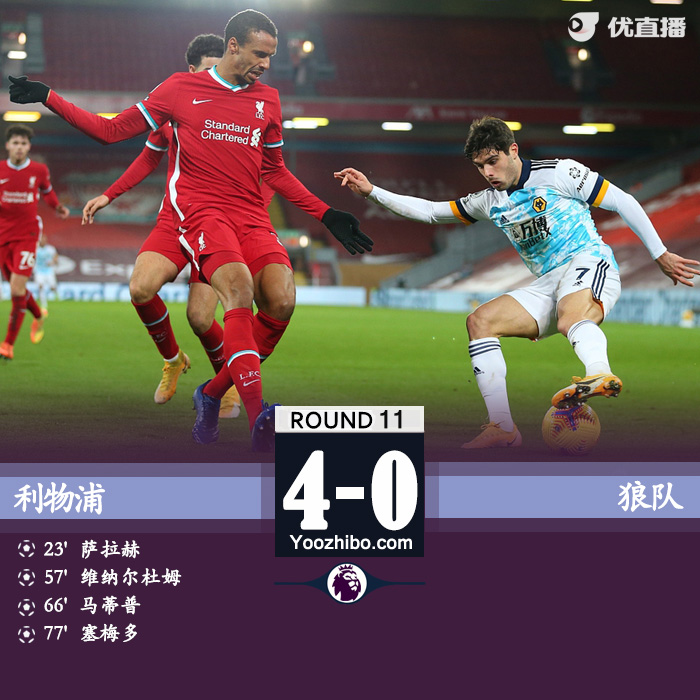 <a href=/zuqiubisa/liverpool/ target=_blank class=infotextkey>利物浦</a>4-0狼队