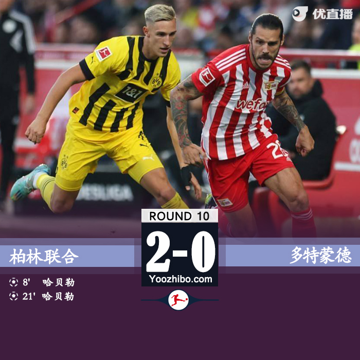 <a href=/zuqiubisa/dortmund/ target=_blank class=infotextkey>多特蒙德</a>0-2柏林联合 科贝尔“超巨失误”送礼哈贝勒双响